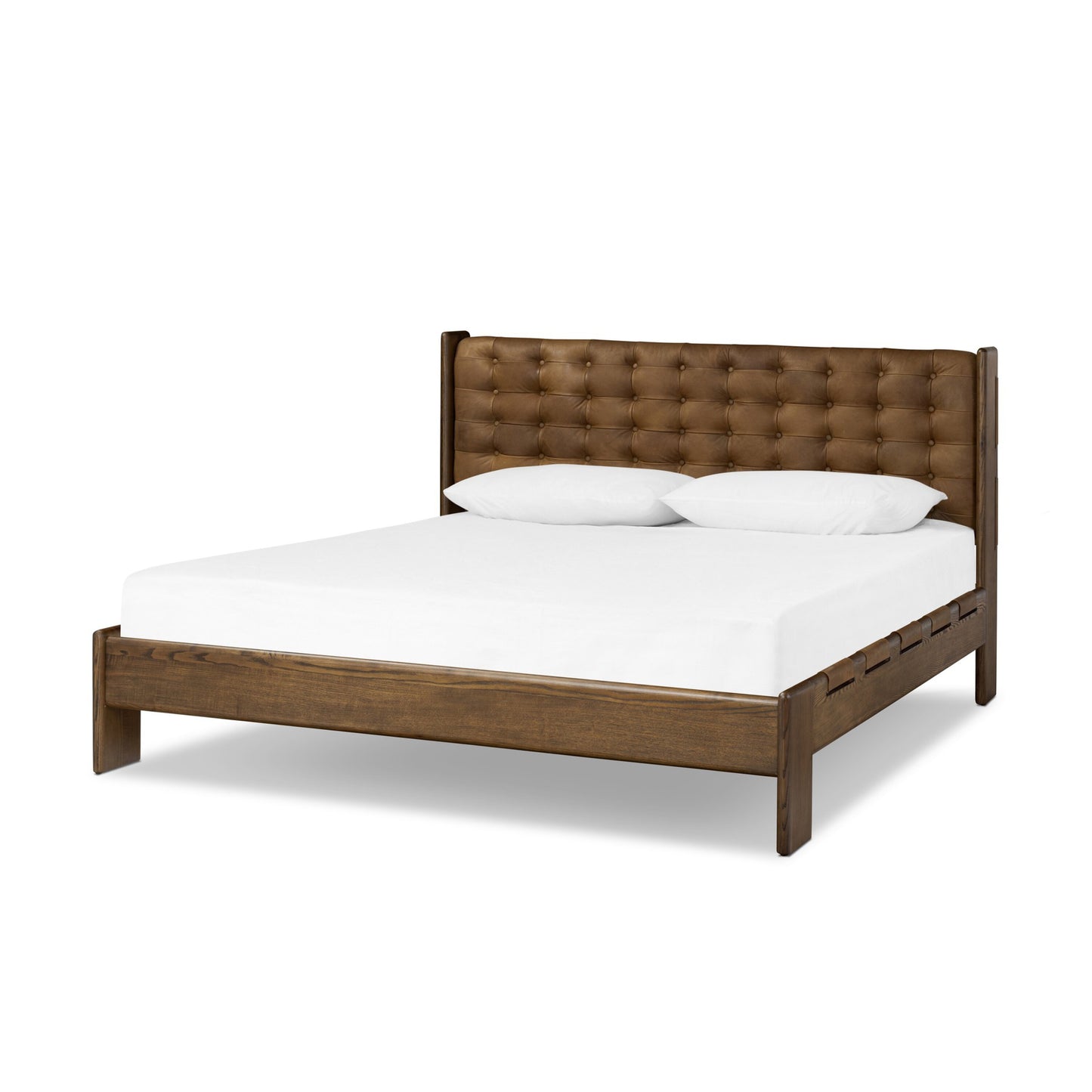 Halston bed: heirloom sienna-terra brown ash-terra brown ash veneer-king