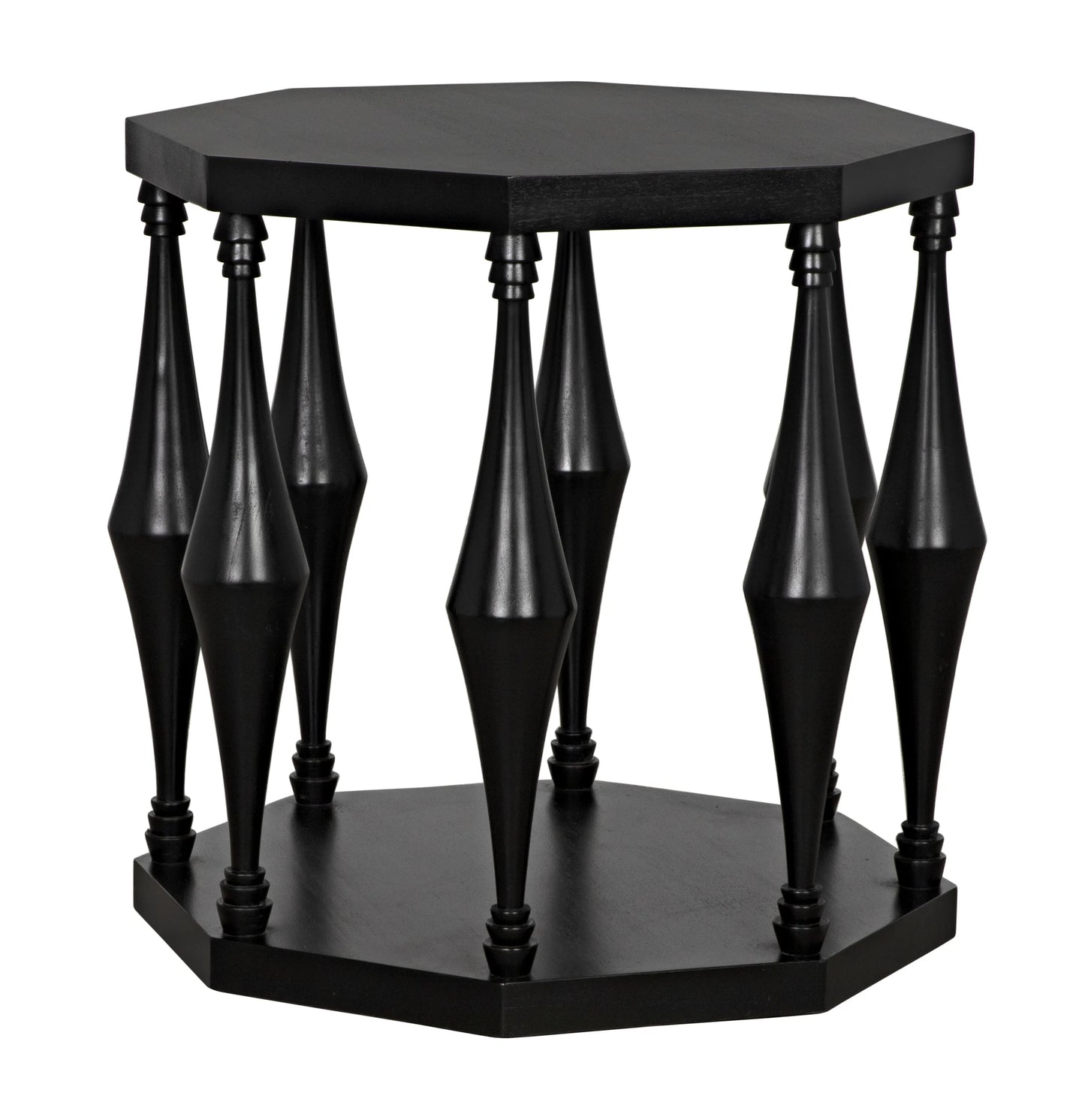 Marceo side table, hand rubbed black