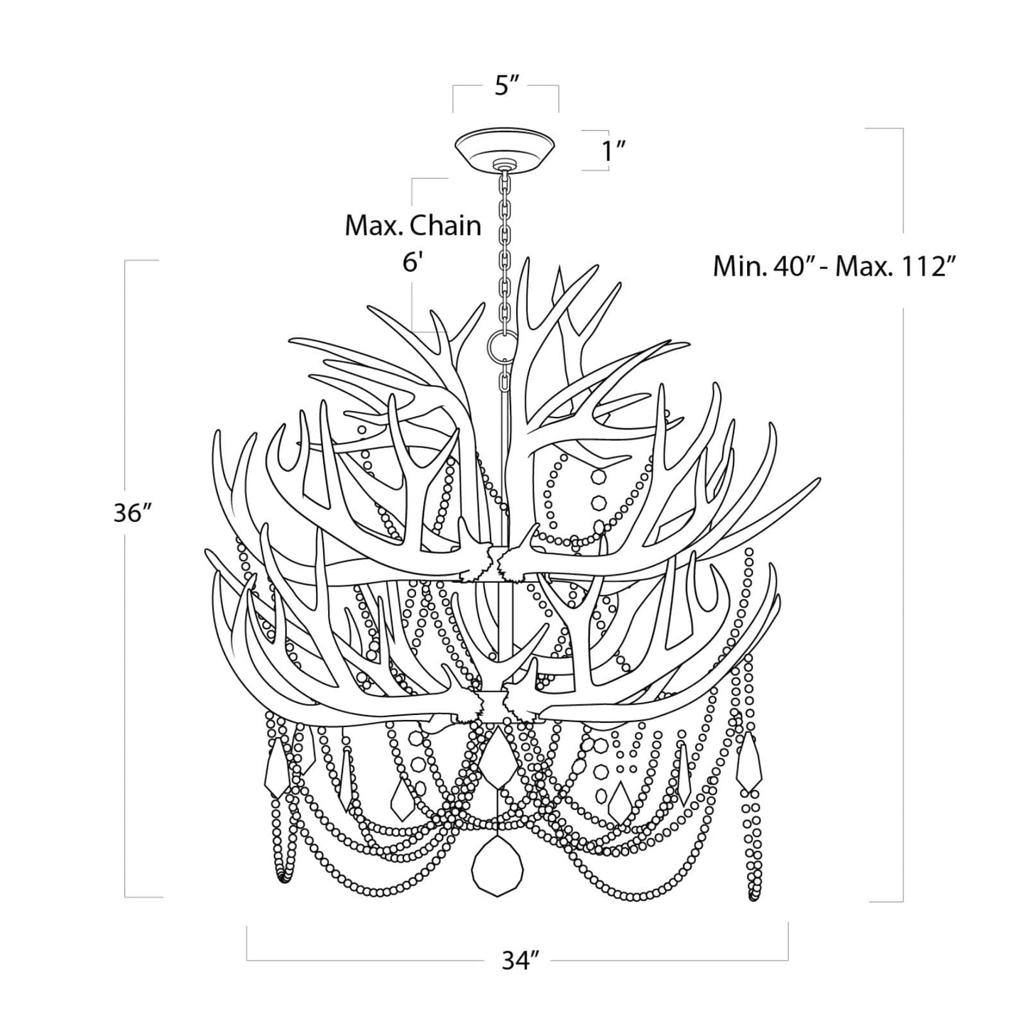 Cheyanne antler chandelier