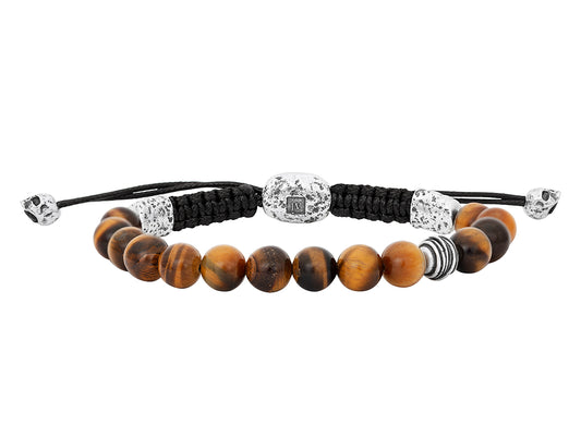 Adjustable bracelet in sterling silver,  from the wrap collection, with tigers eye