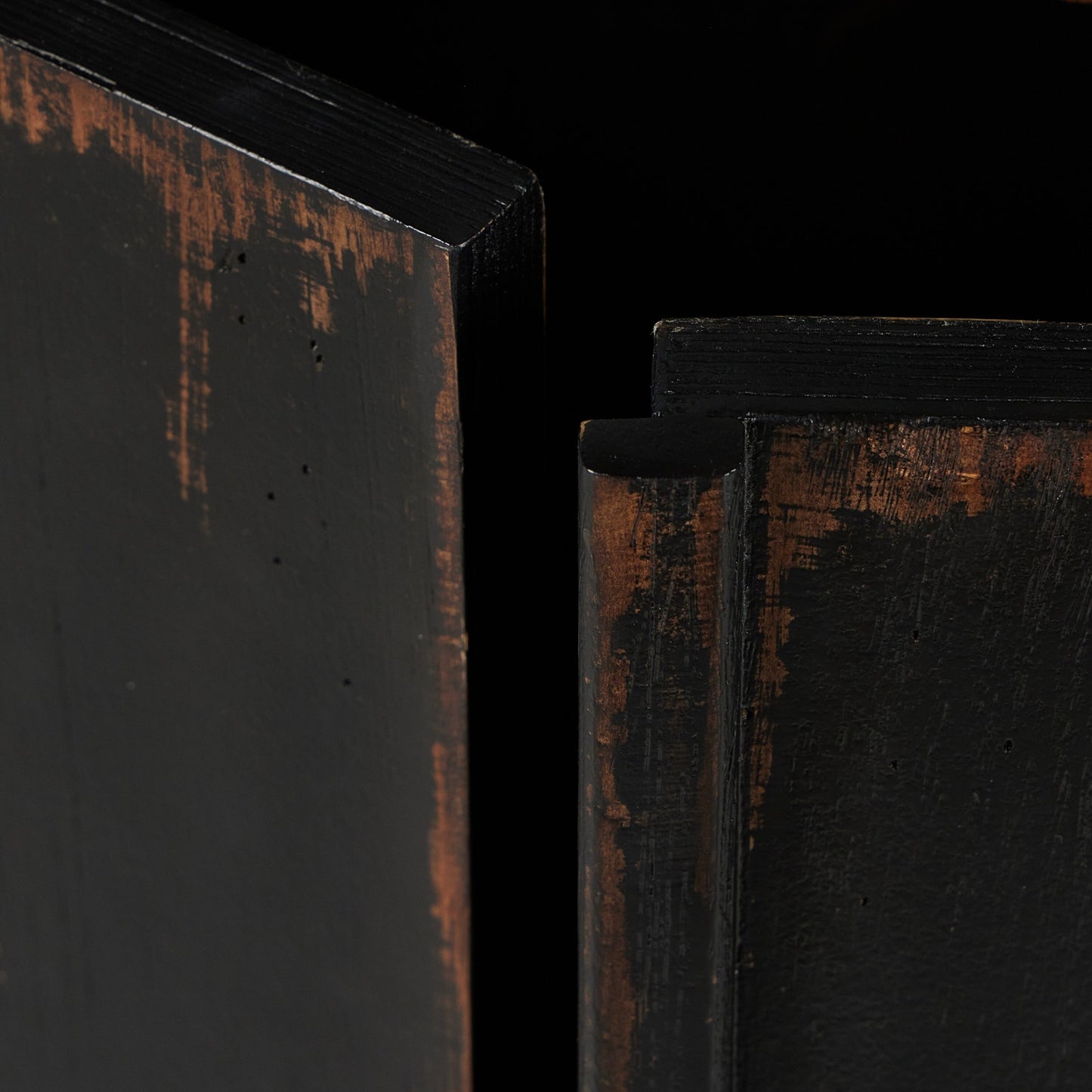 The humptulips river moonshine cabinet: distressed burnt black-distressed burnt black veneer-metal mesh bronze