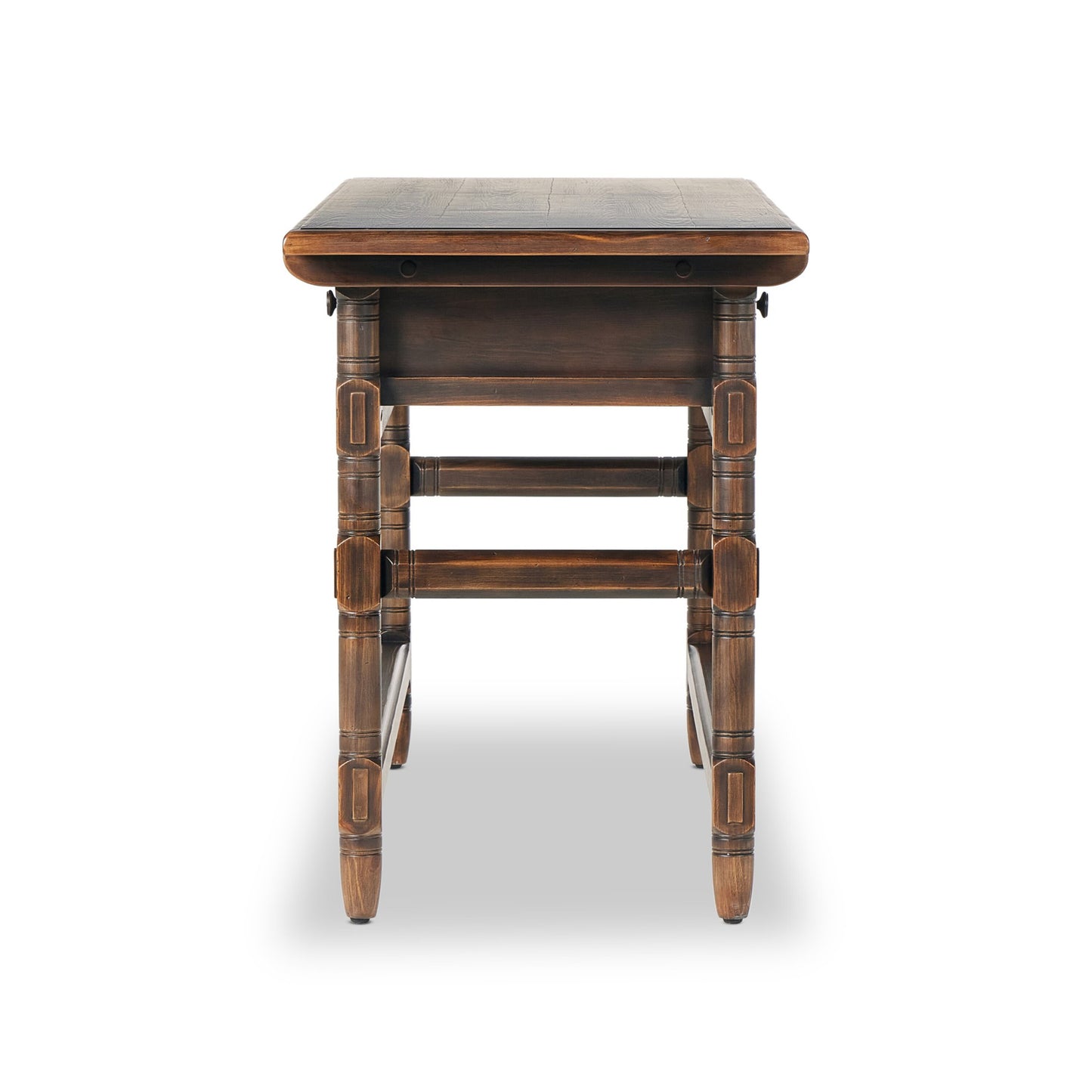 Colonial table: aged brown-aged brown veneer-aged brown