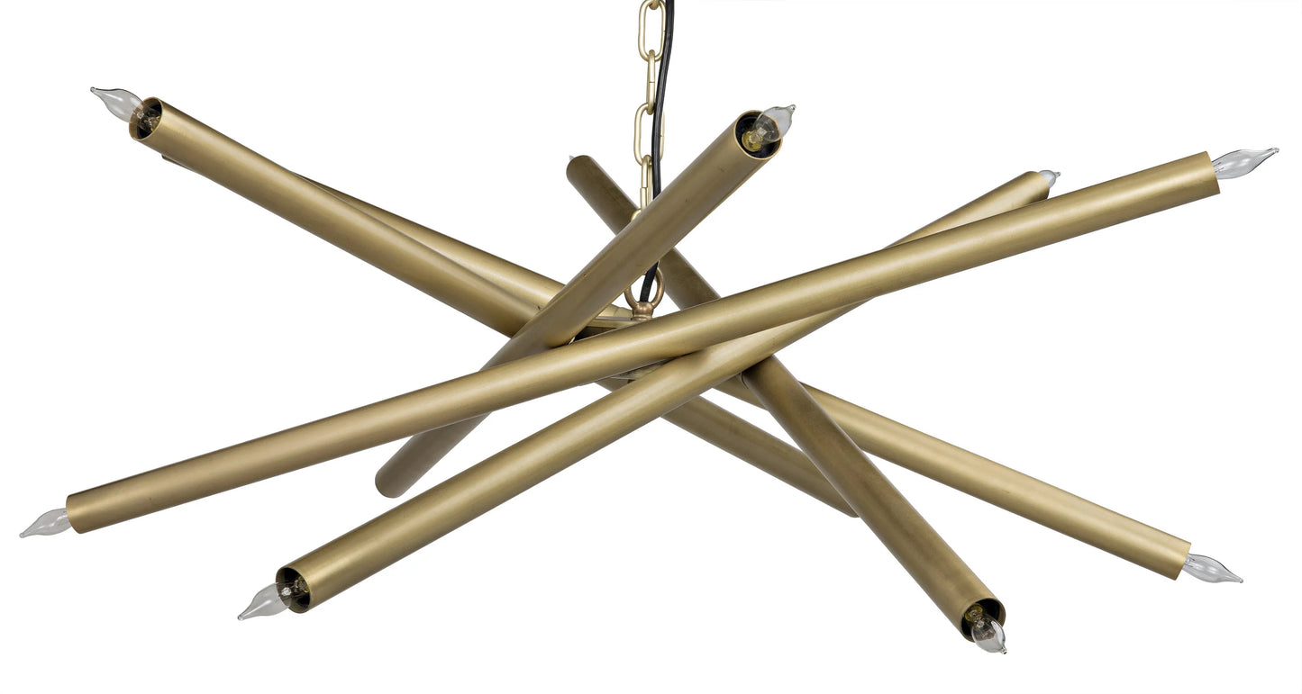 Ikram chandelier, small, metal with brass finish