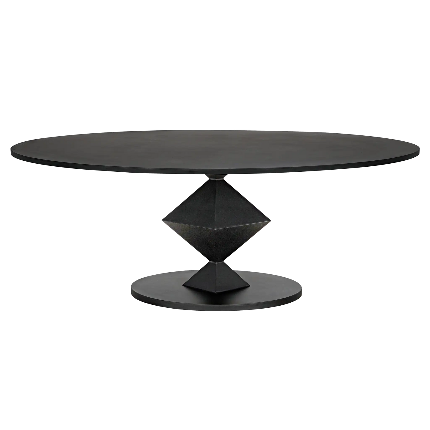 Katana oval dining table, black metal