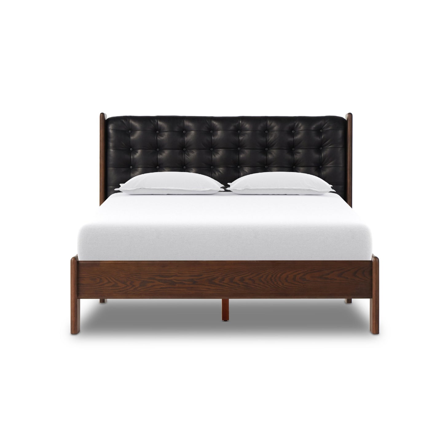 Halston bed: terra brown ash-heirloom black-terra brown ash veneer-king