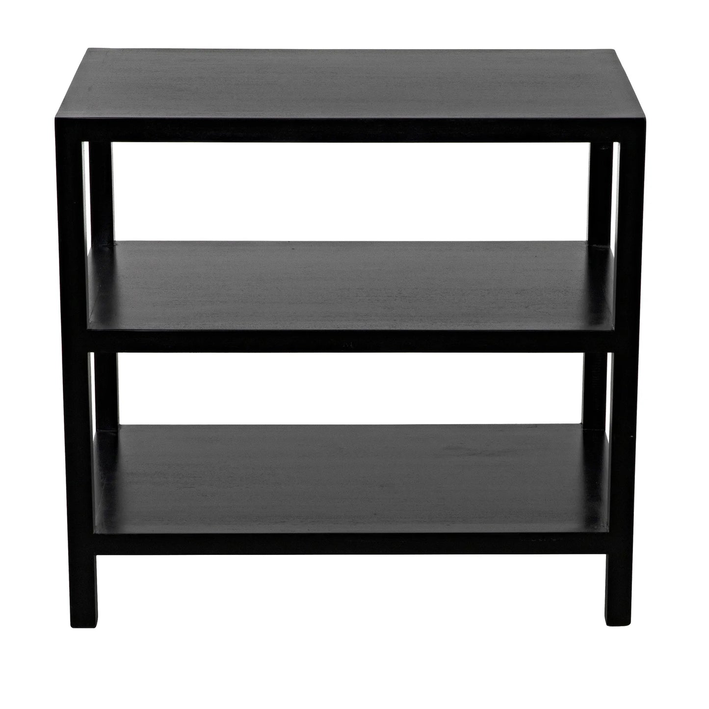 2 shelf side table, hand rubbed black