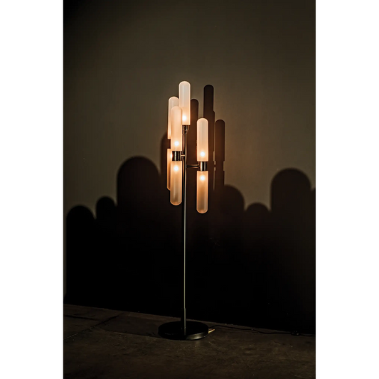 Dominique floor lamp, black metal