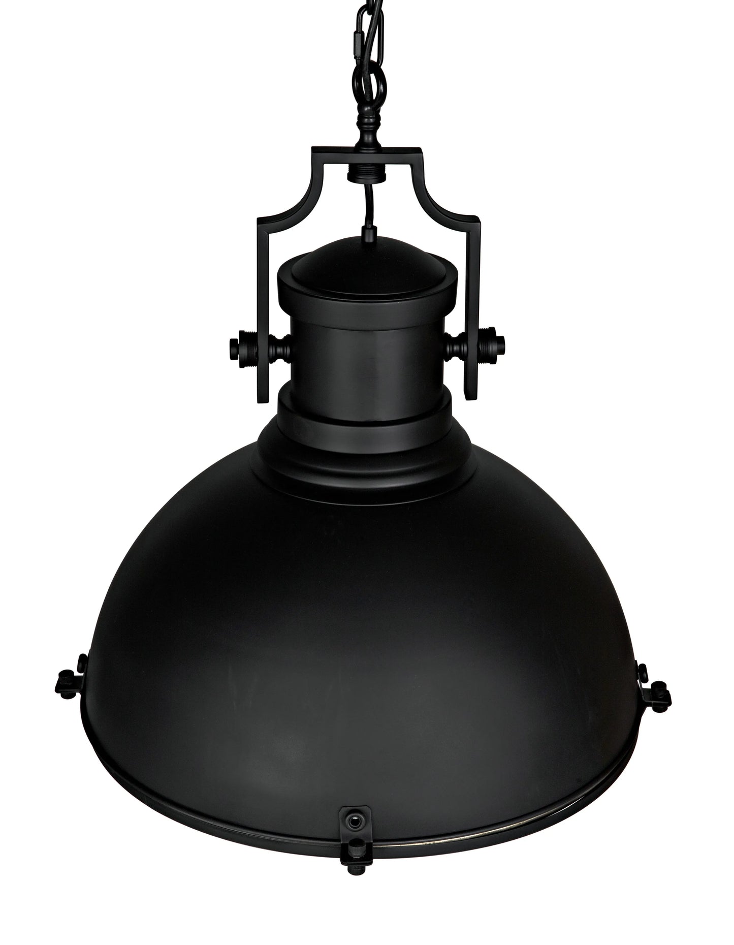 Metal marine fixture pendant, black steel