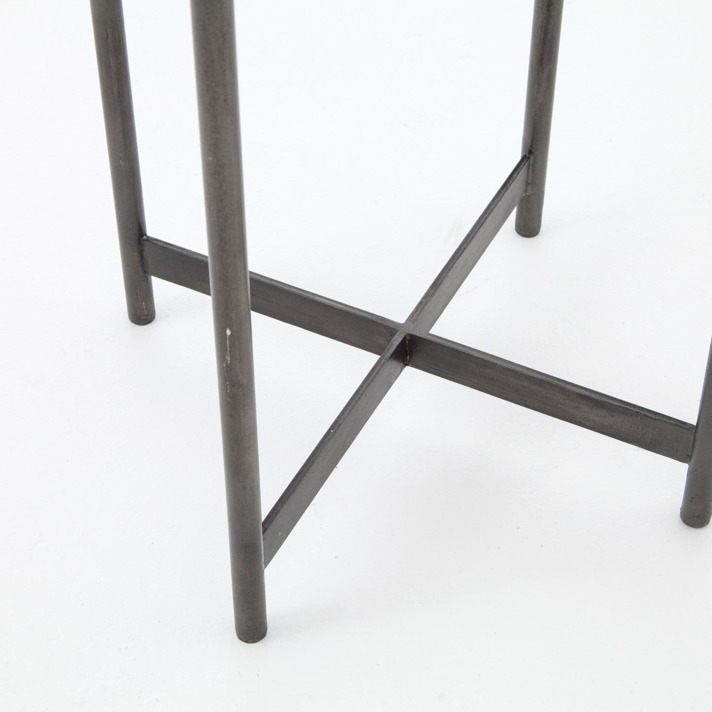 Adair side table-hammered grey w/clear