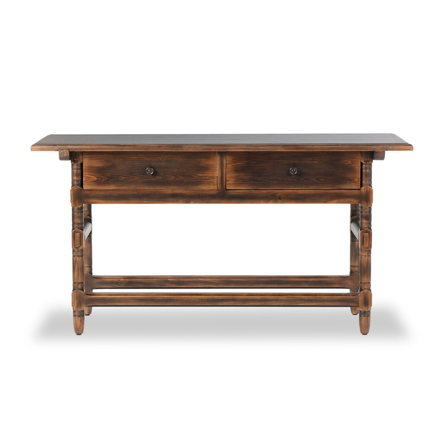 Colonial table: aged brown-aged brown veneer-aged brown