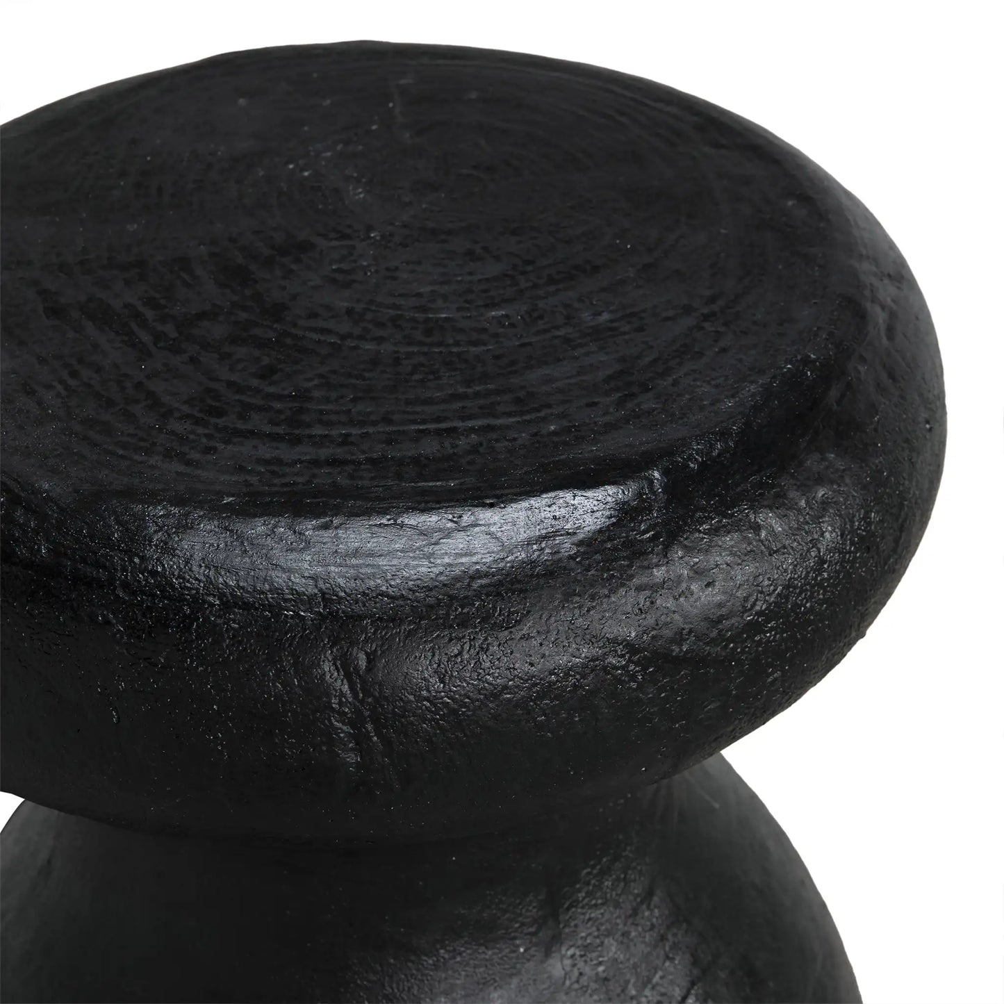 Samson stool/side table, black burnt resin