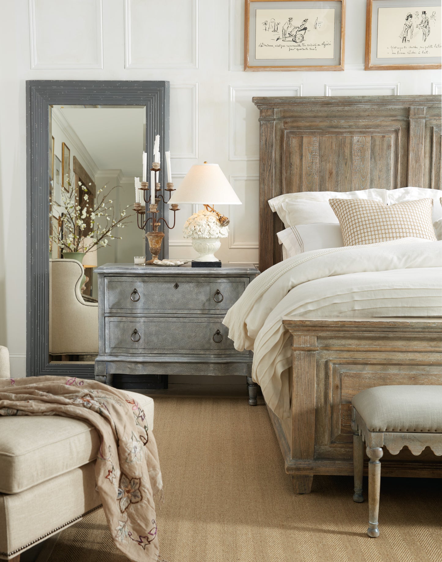 Boheme laurier queen panel bed