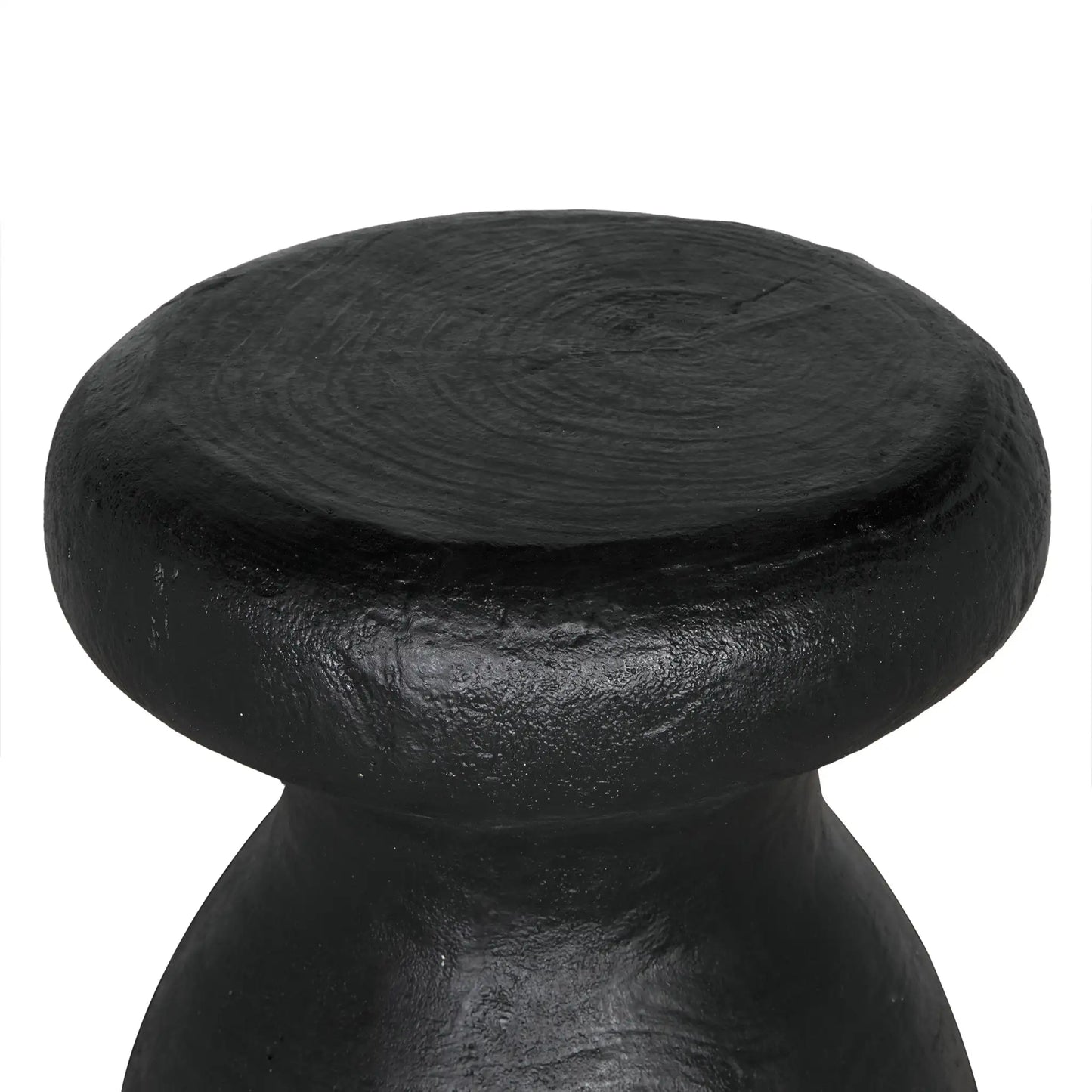 Samson stool/side table, black burnt resin