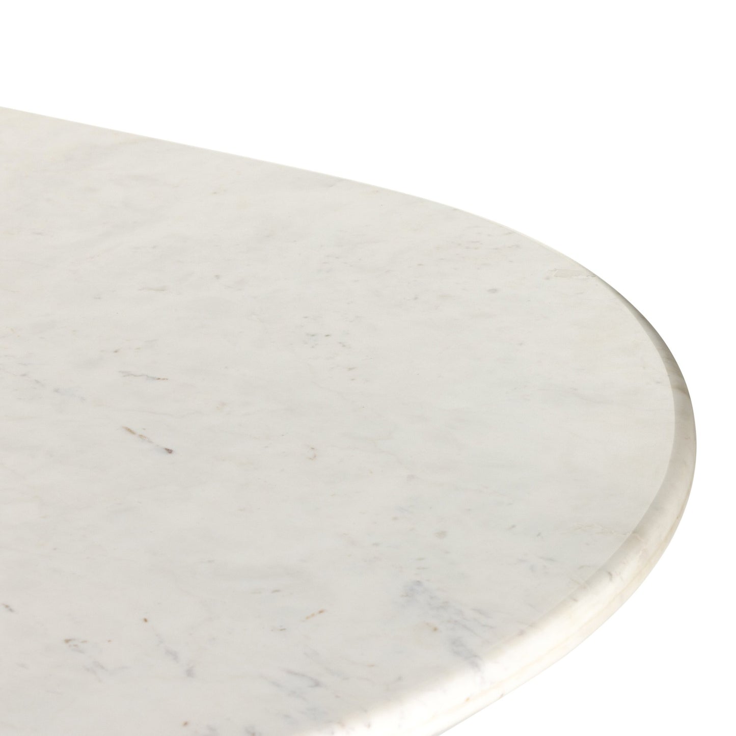 Oranda dining table: polished white marble w/ sealant-white scalloped marble