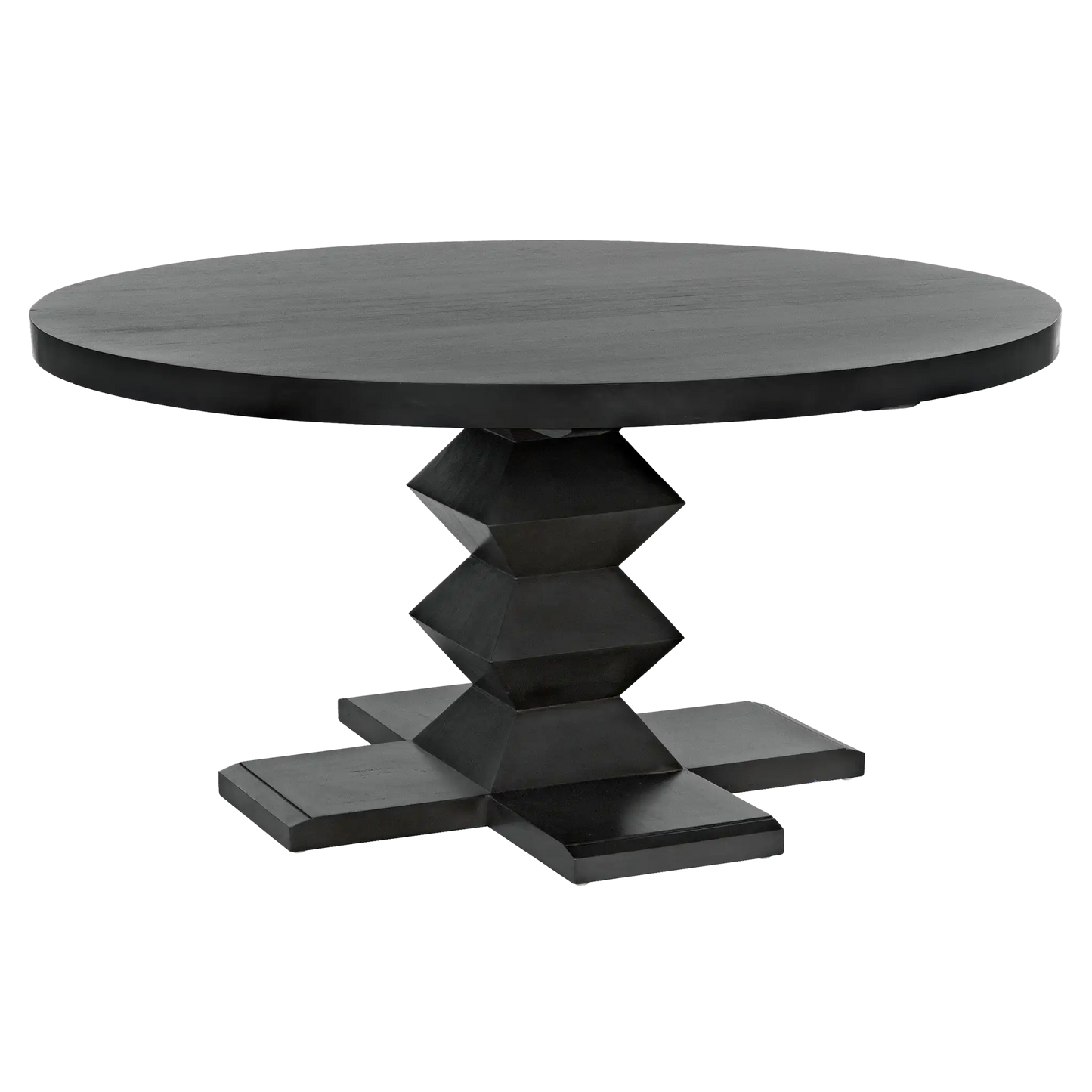 Zig-zag dining table, 60" diameter, pale