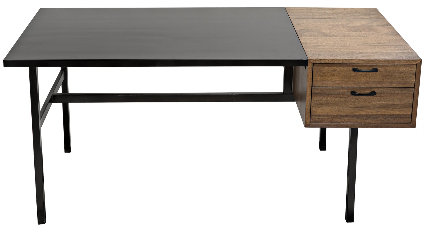 Algeron desk with black steel