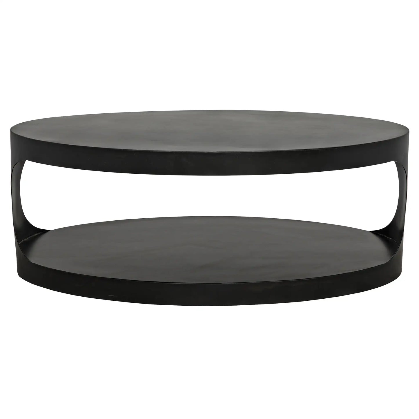 Eclipse oval coffee table, black steel