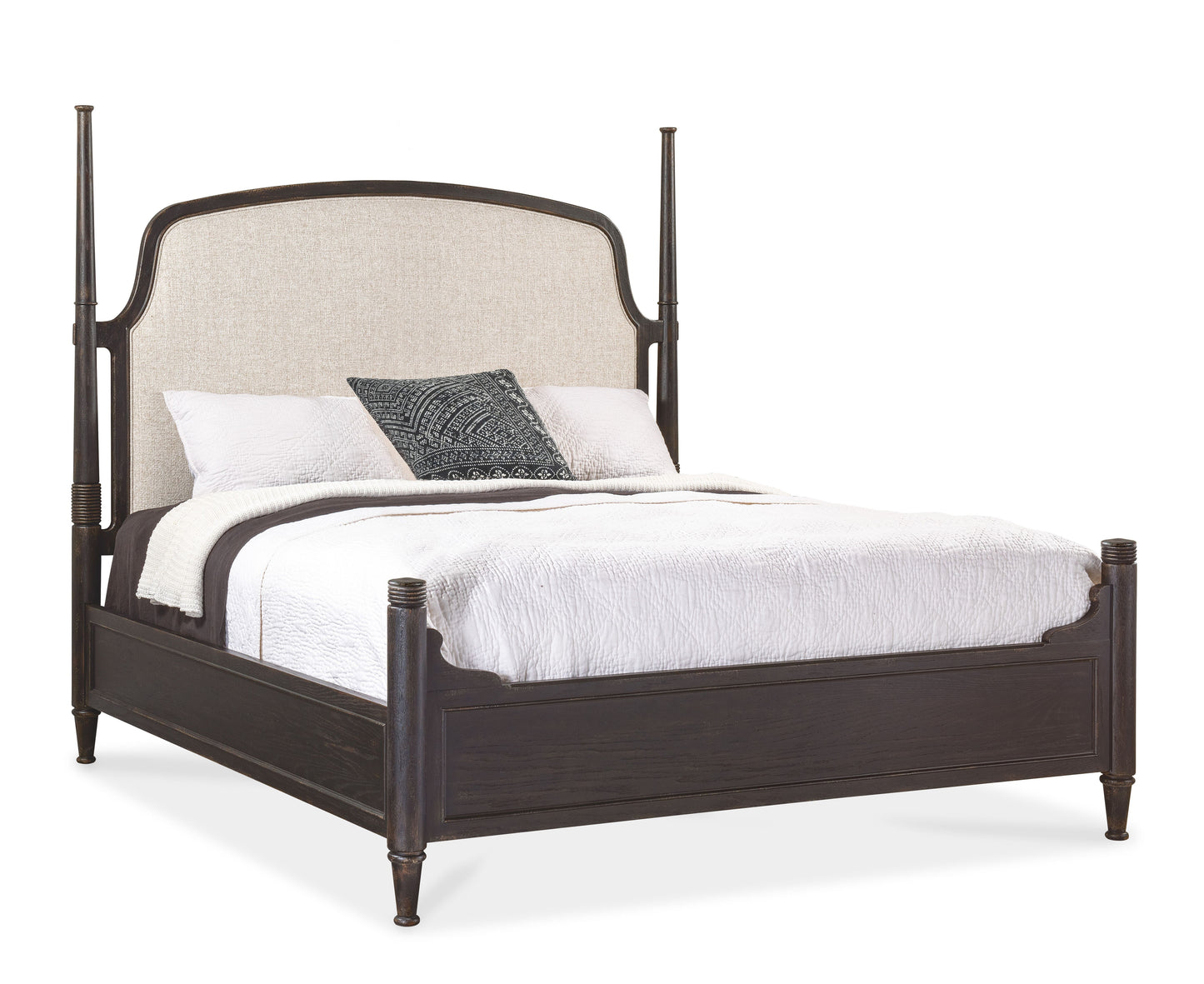 Americana king upholstered poster bed