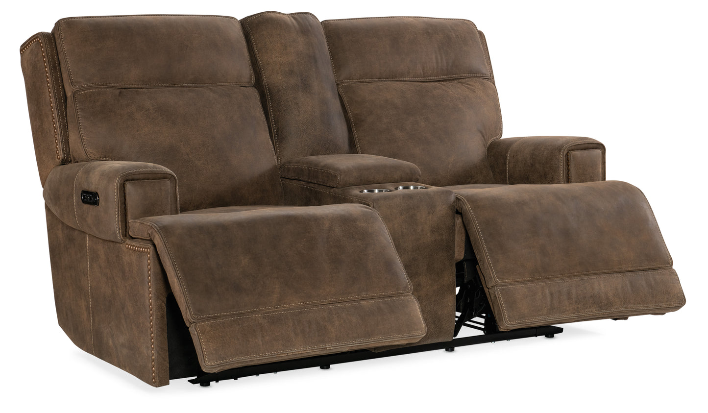 Wheeler power console loveseat with power headrest