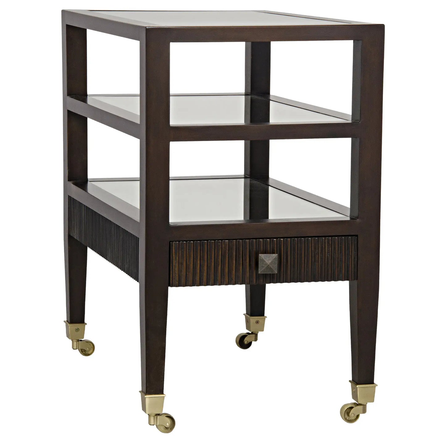 Lesly side table, distressed brown