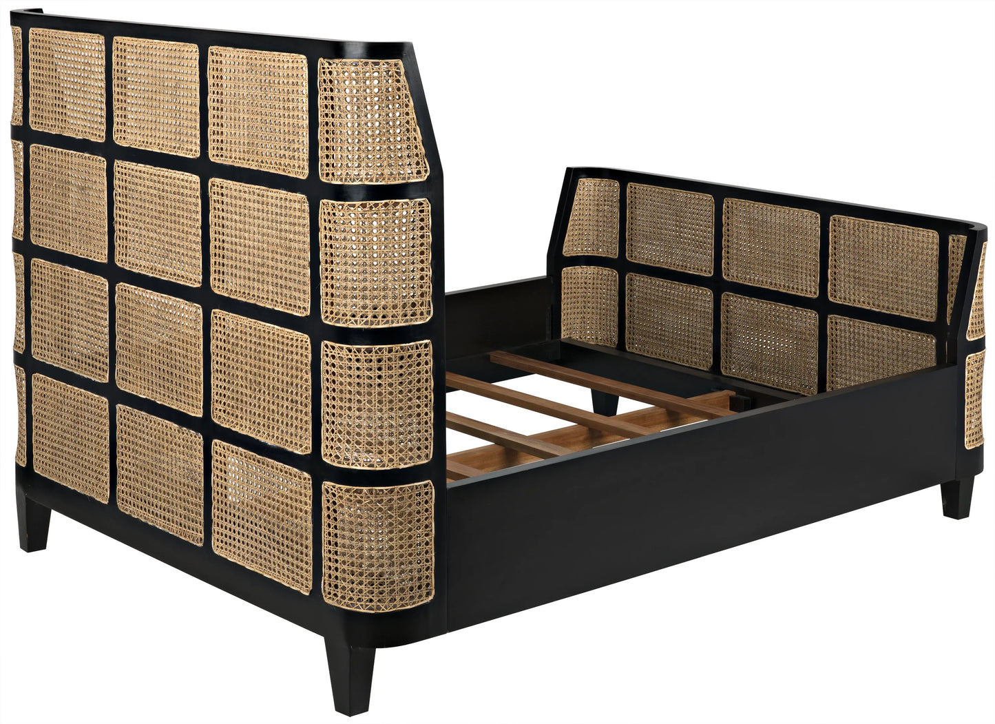 Porto bed, queen, hand rubbed black