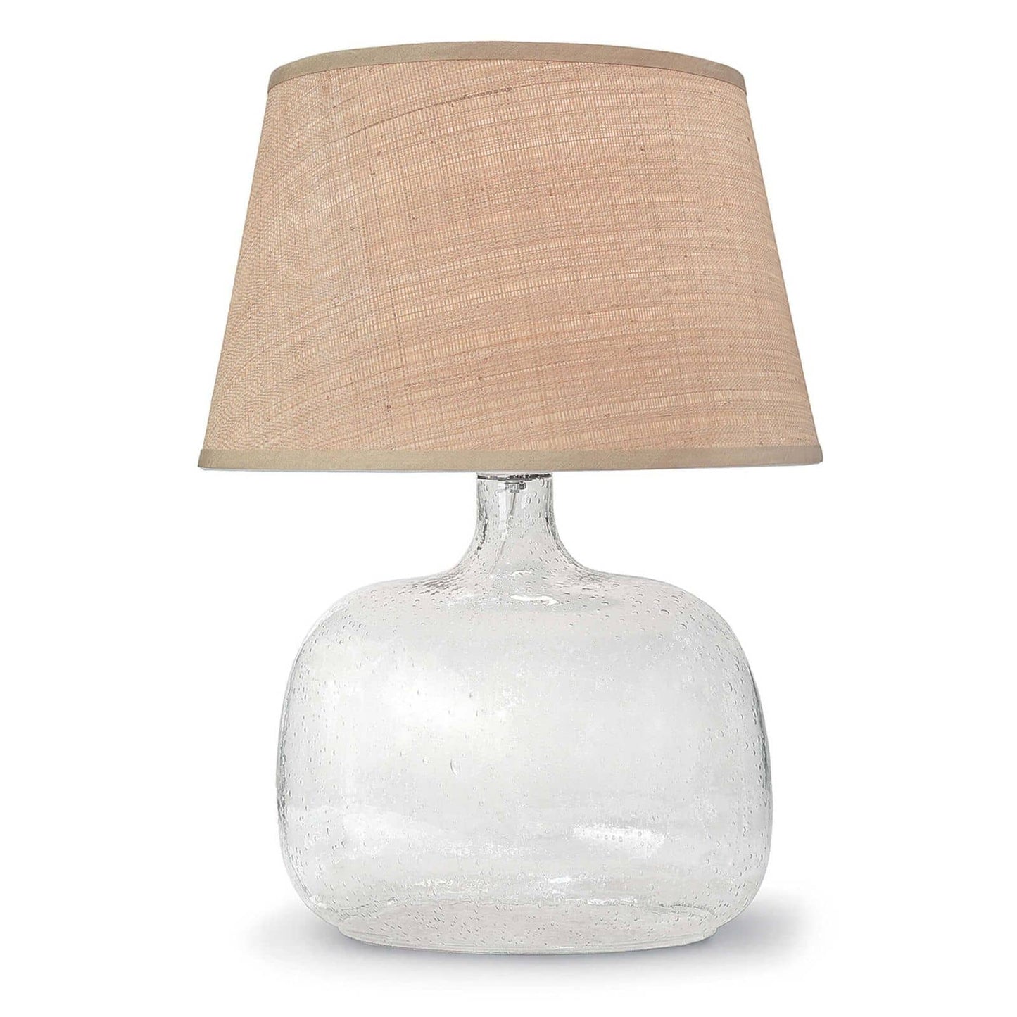 Seeded oval glass table lamp