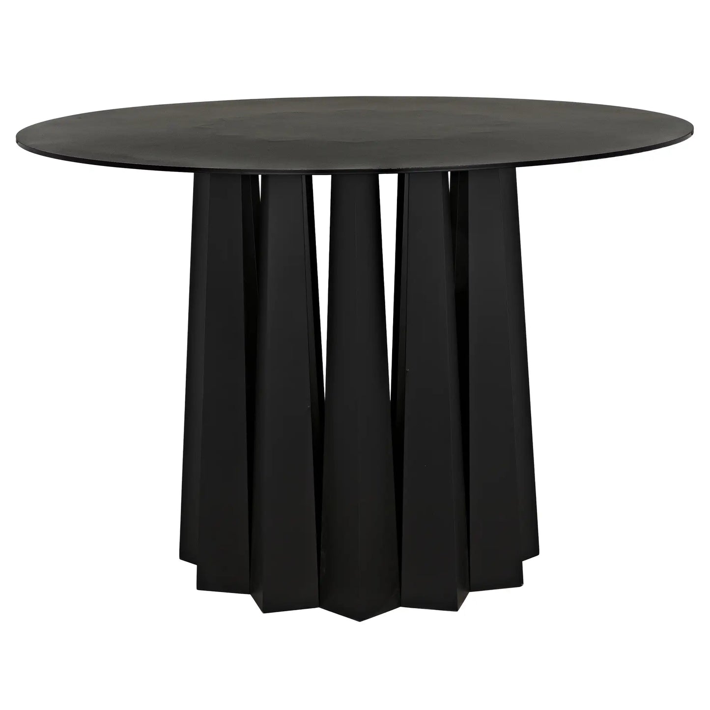 Column dining table, black steel