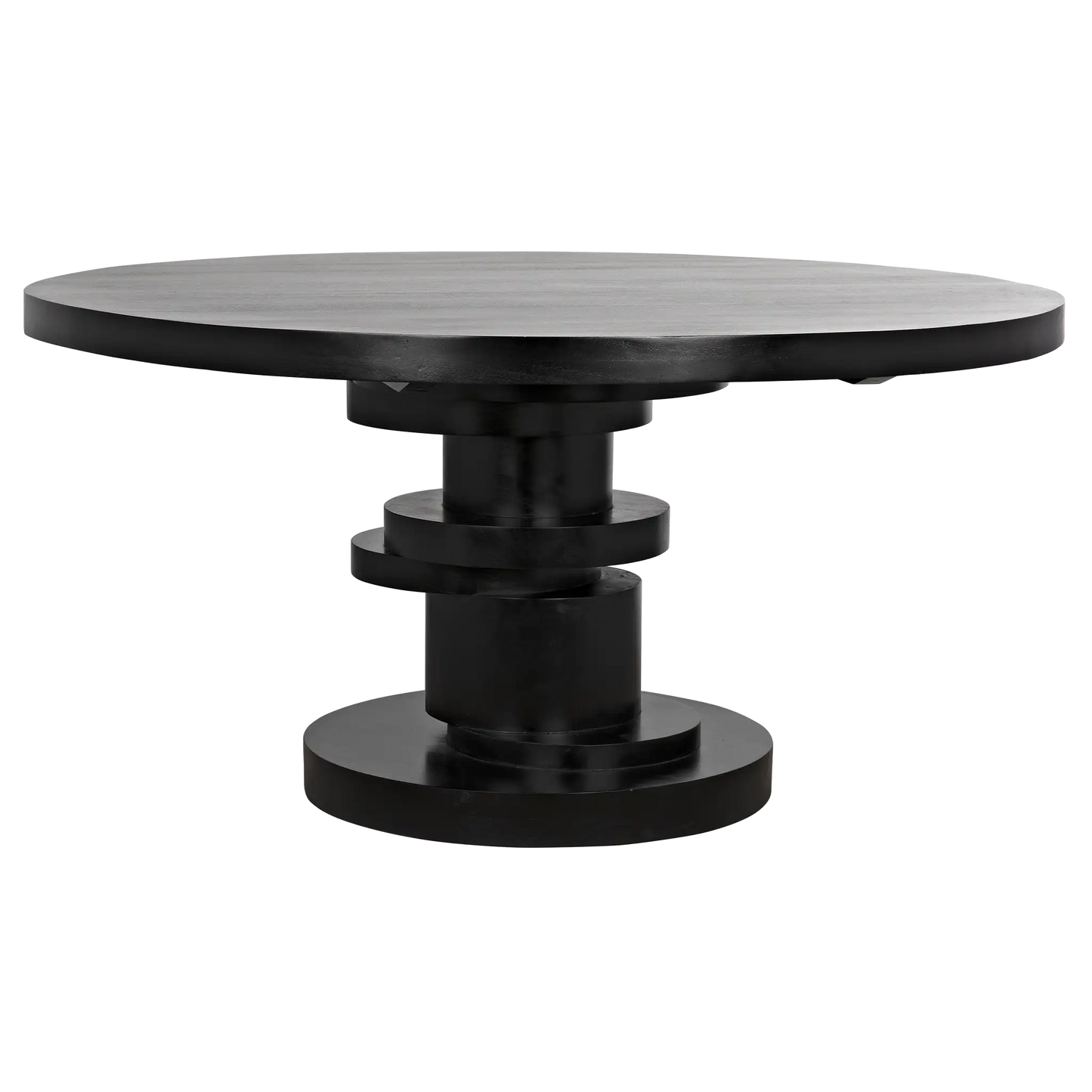 Hugo dining table, hand rubbed black