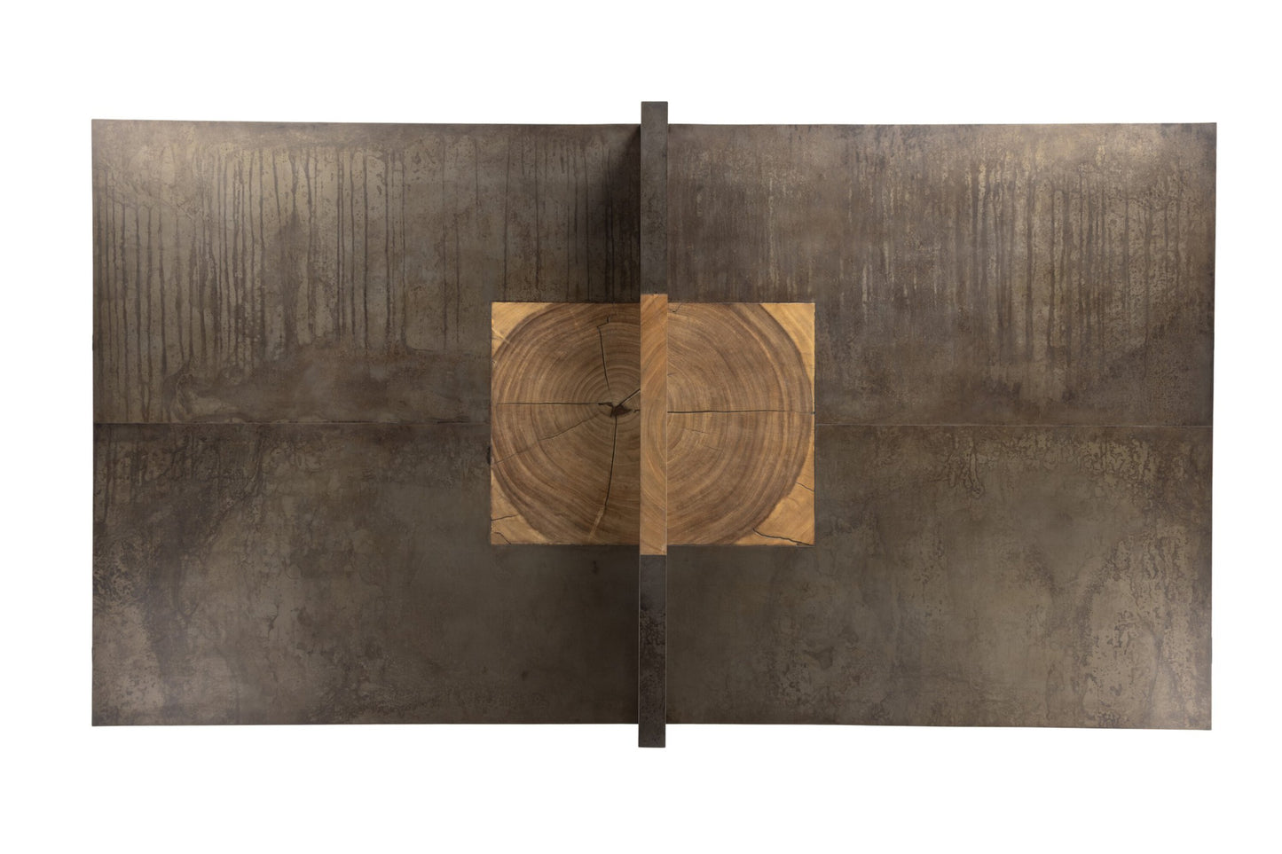 Ping pong table: natural brown guanacaste-aged metal-light natural