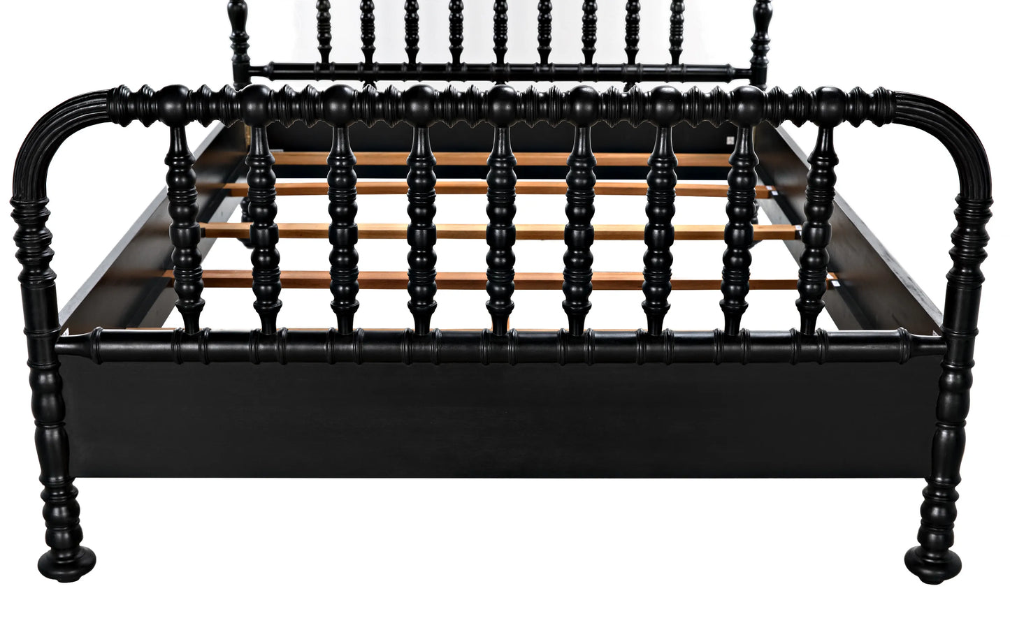 Bachelor bed, queen, hand rubbed black