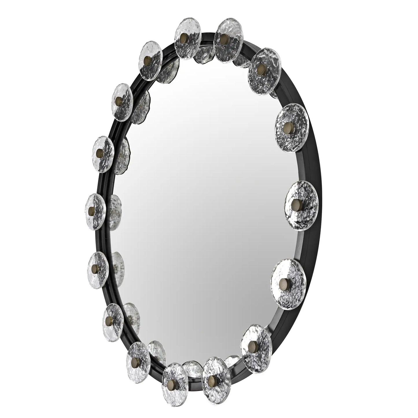 Moira mirror with glass details, black metal