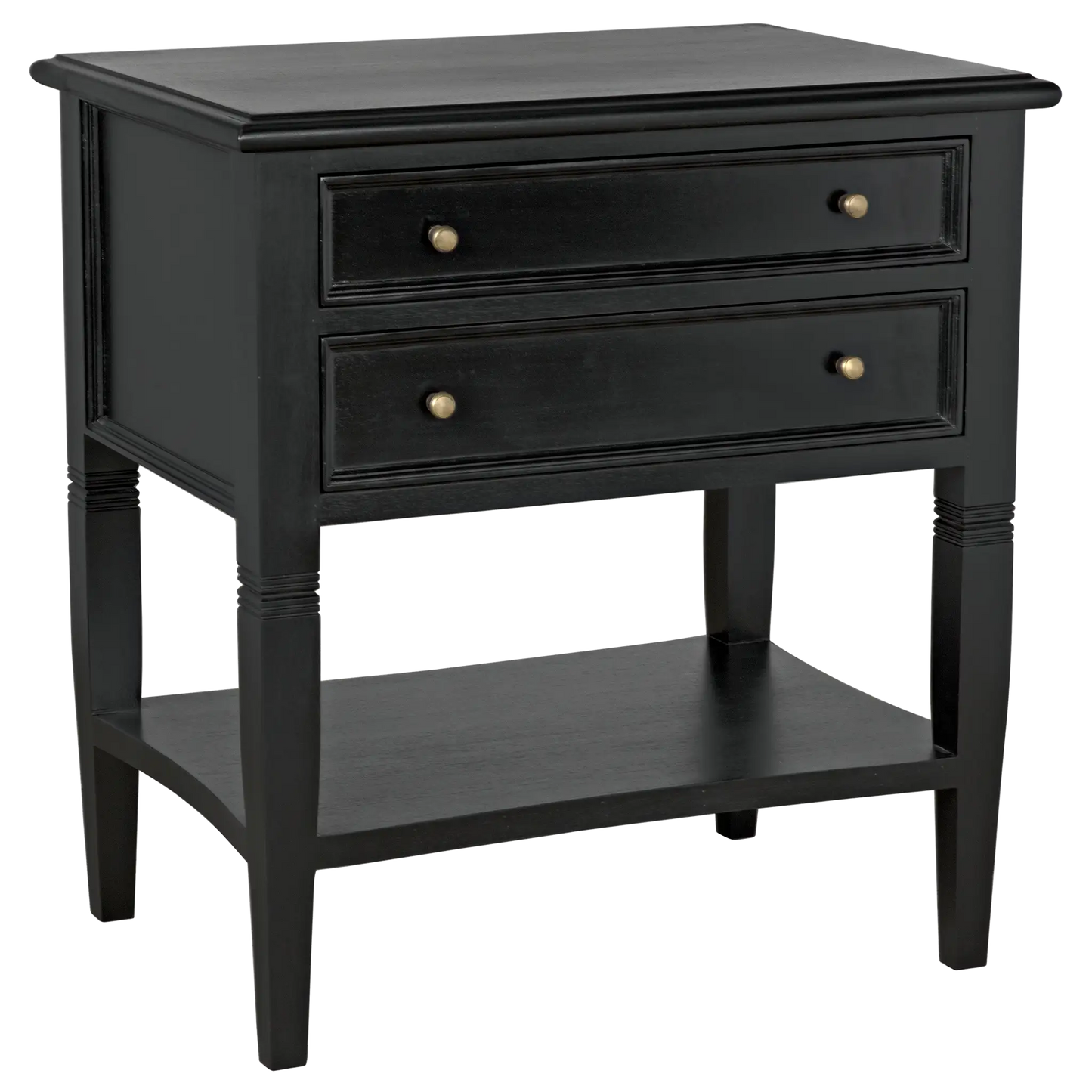 Oxford 2-drawer side table, hand rubbed black