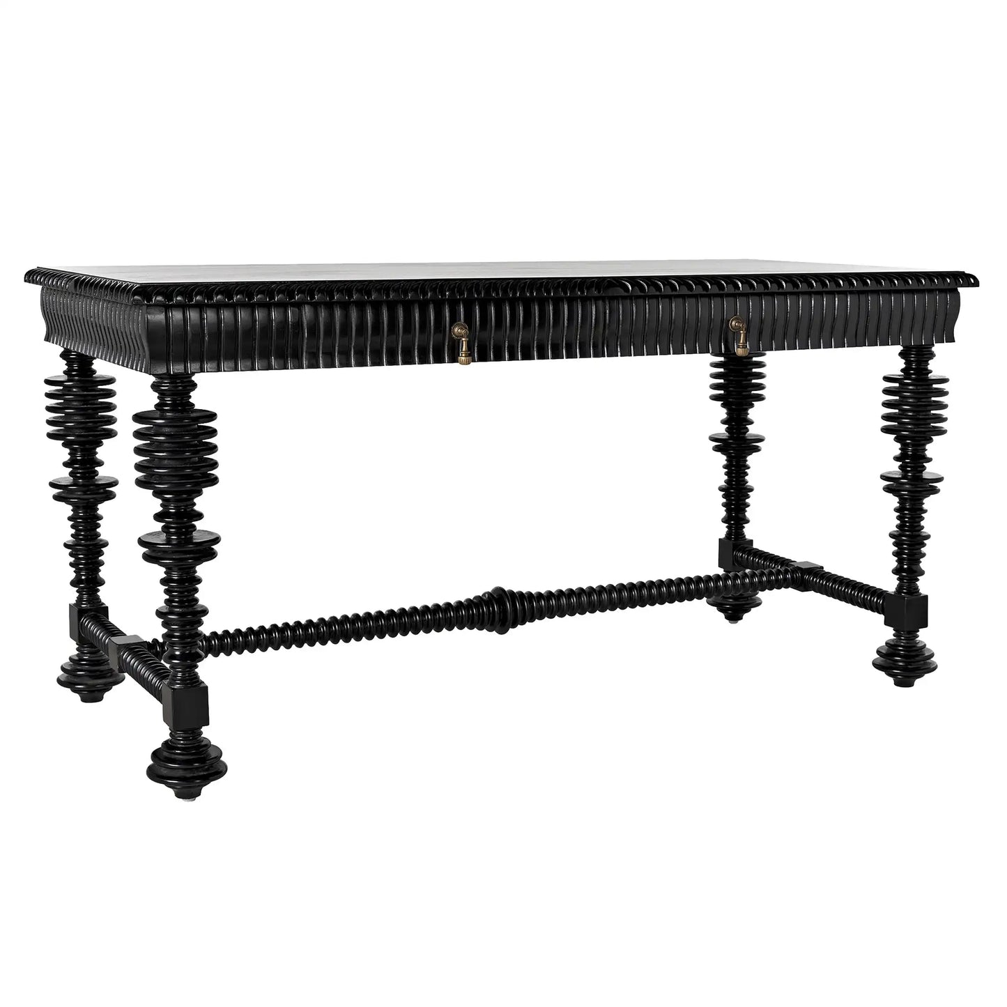 Portuguese desk, hand rubbed black