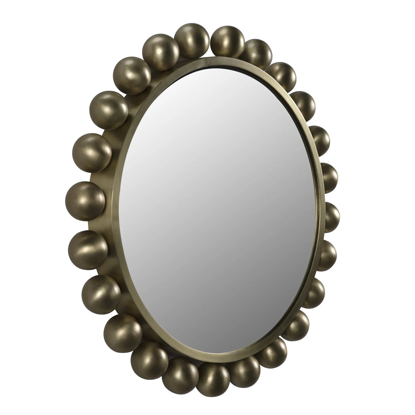 Cooper mirror, metal with brass finish