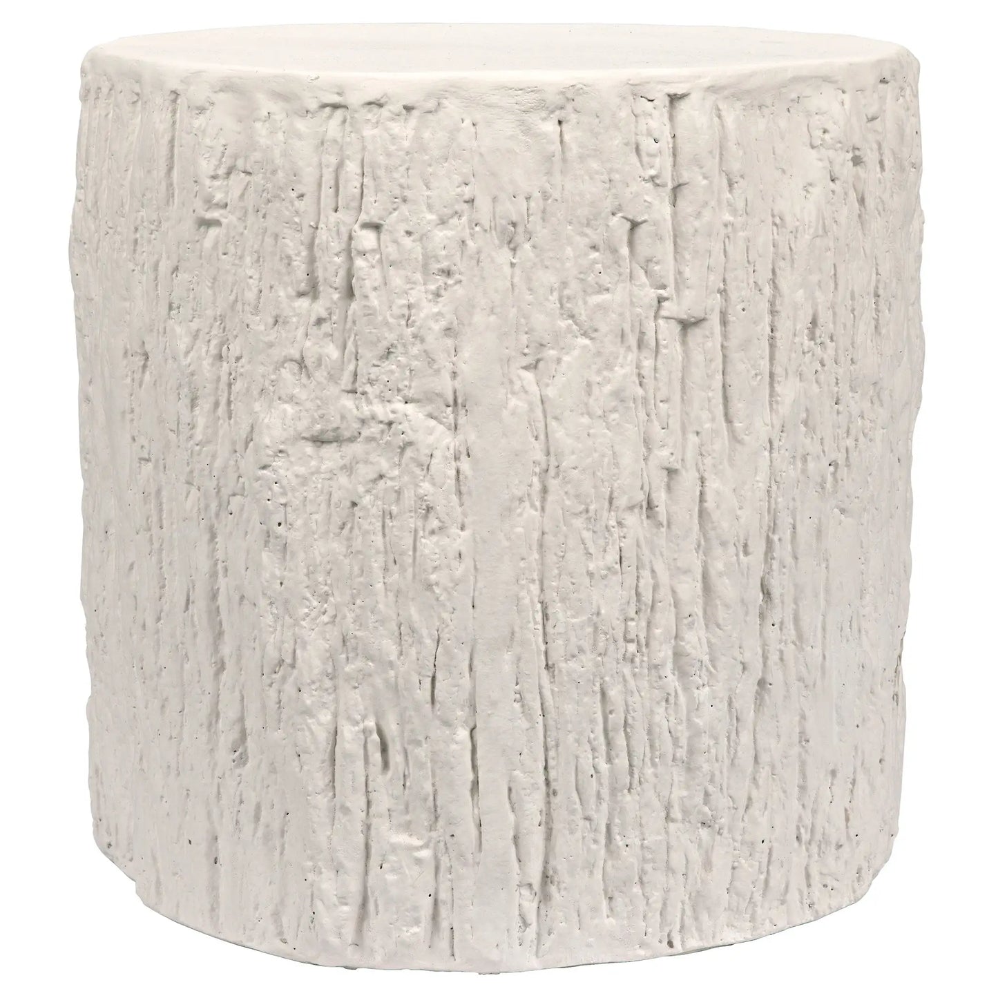 Trunk side table, white fiber cement