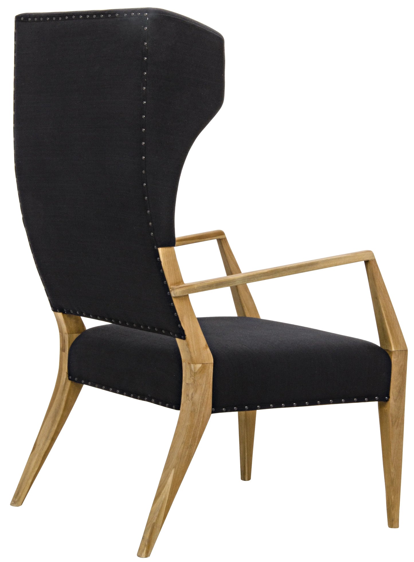 Narciso chair, teak with black woven fabric