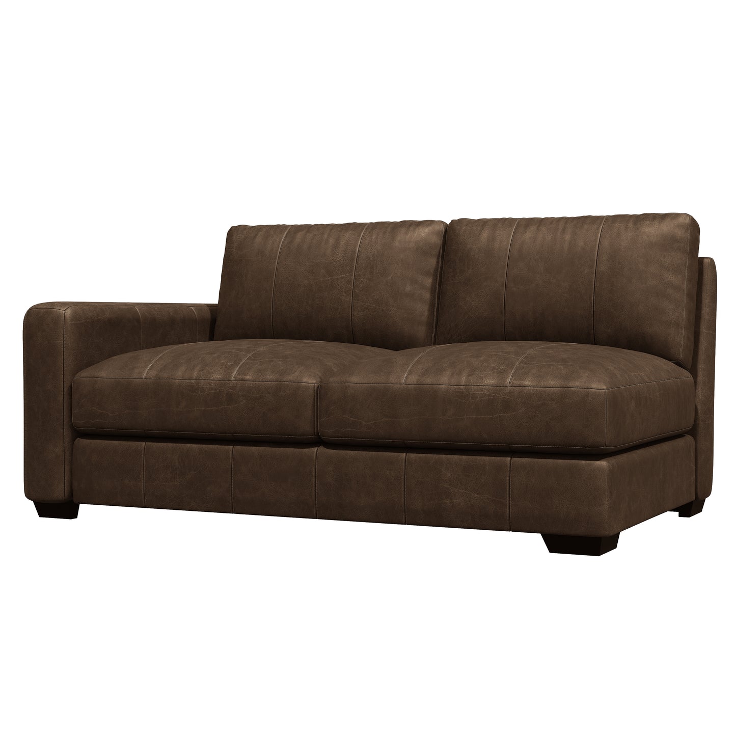 Dawkins leather left arm loveseat