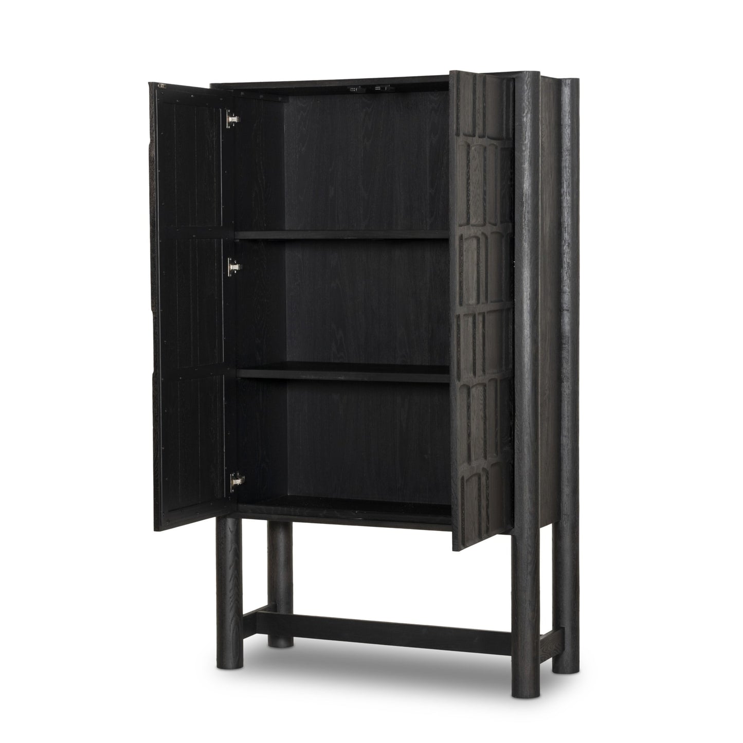 Ezri cabinet: black oak-carved black oak