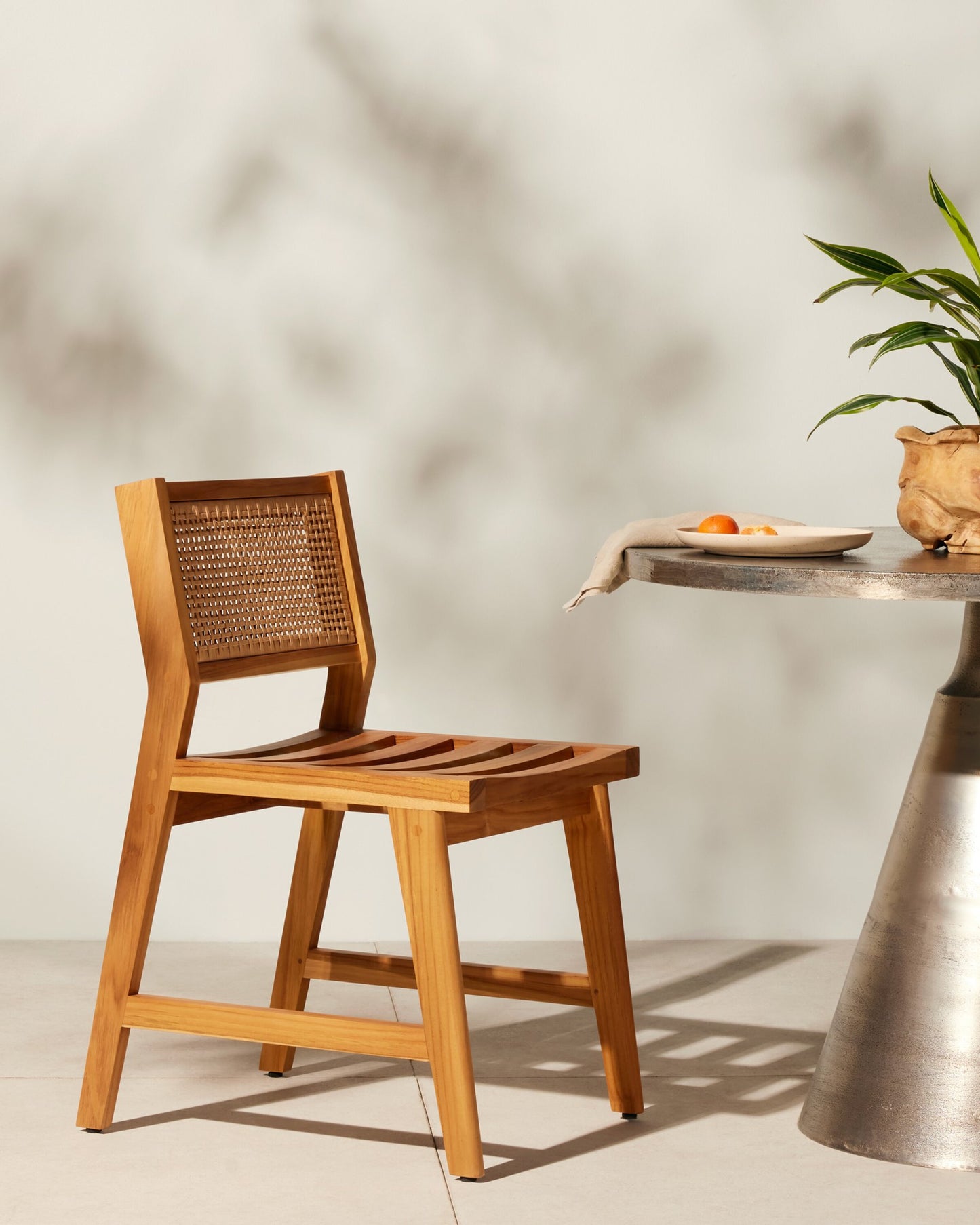 Merit outdoor dining chair-natural teak