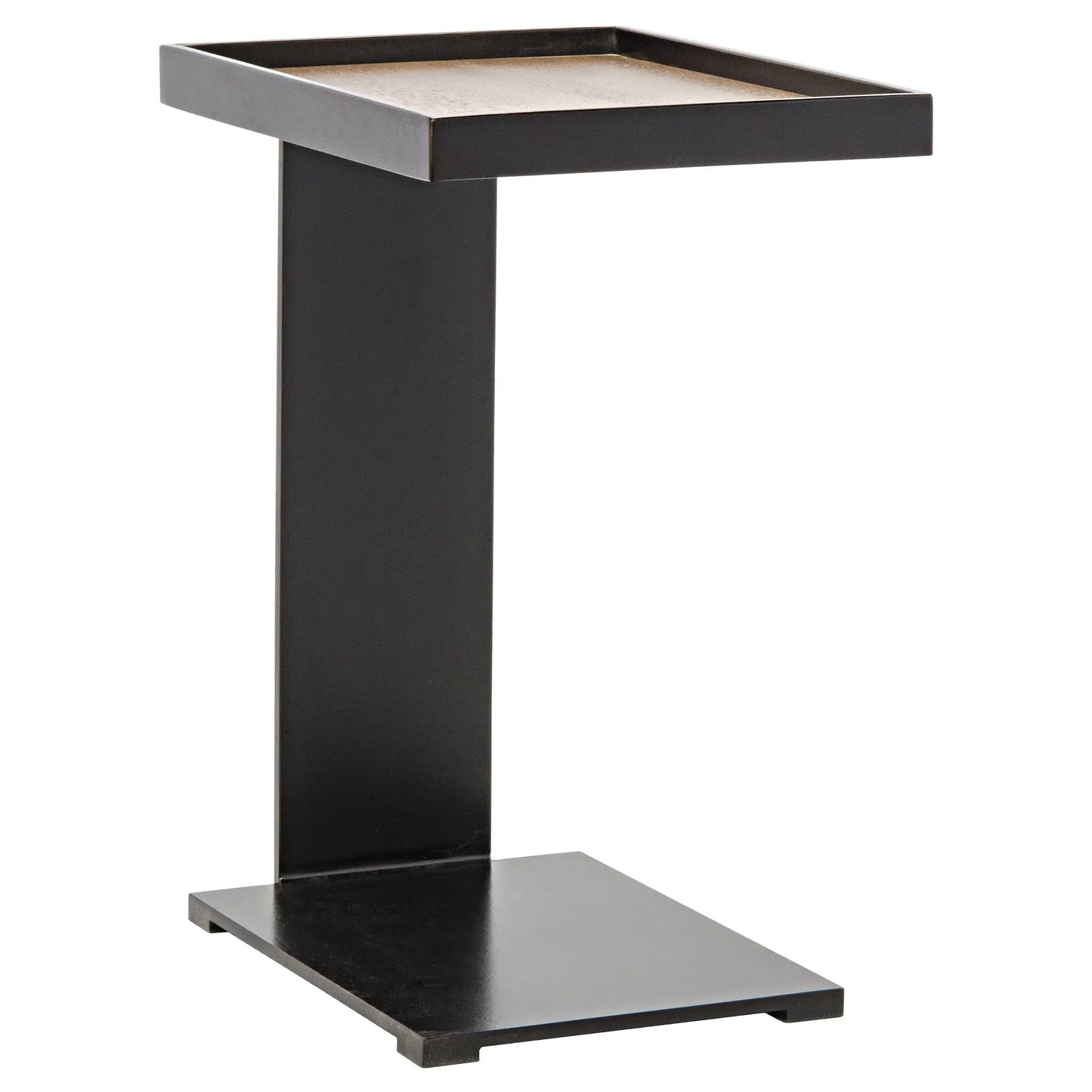 Ledge side table with black steel