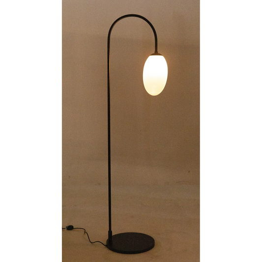 Swan floor lamp, black steel