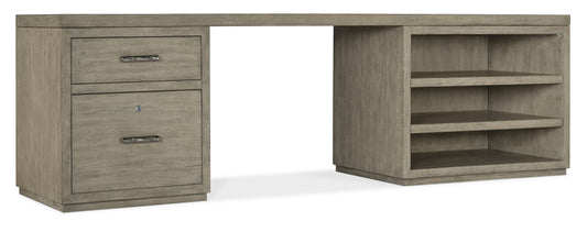 Linville falls 96" desk with one file and open desk cabinet