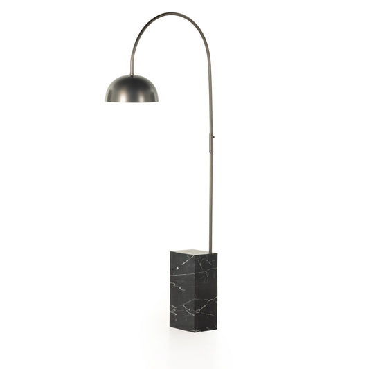 Jenkin floor lamp: black marble-dark antique iron