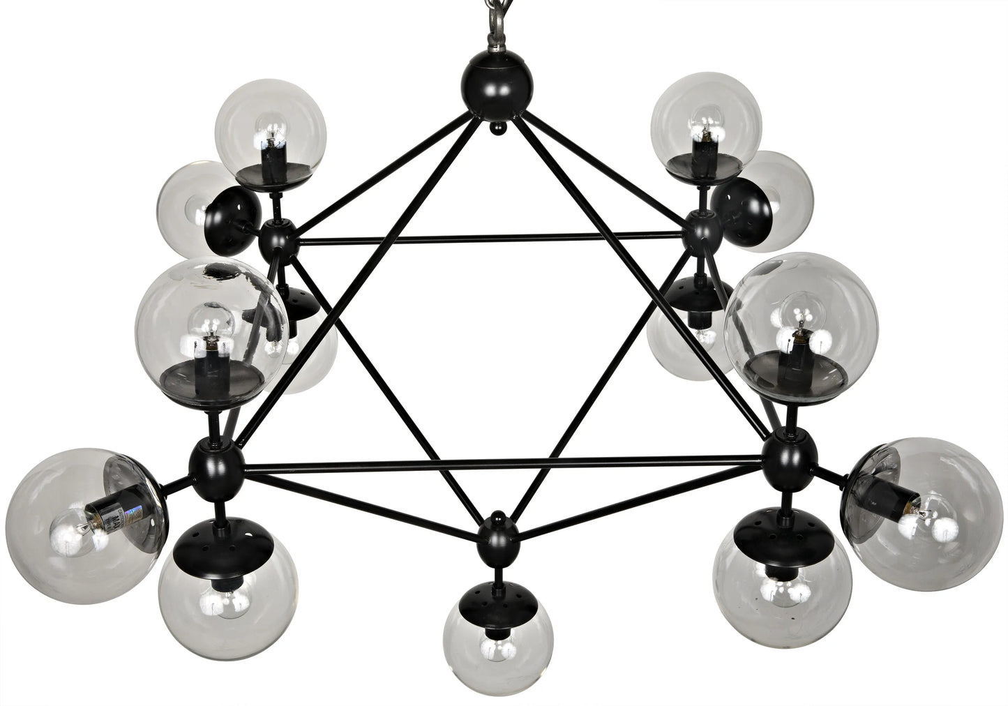 Pluto chandelier, small, black steel