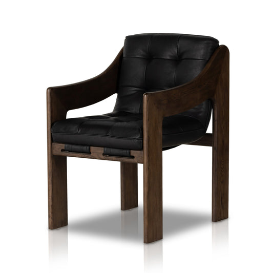 Halston dining armchair: heirloom black-terra brown ash