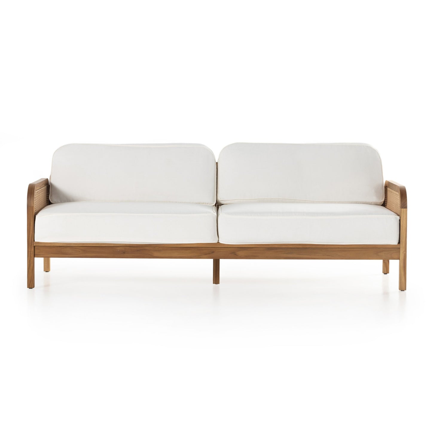 Merit outdoor sofa 90" - natural teak-fsc-faux rattan-venao ivory