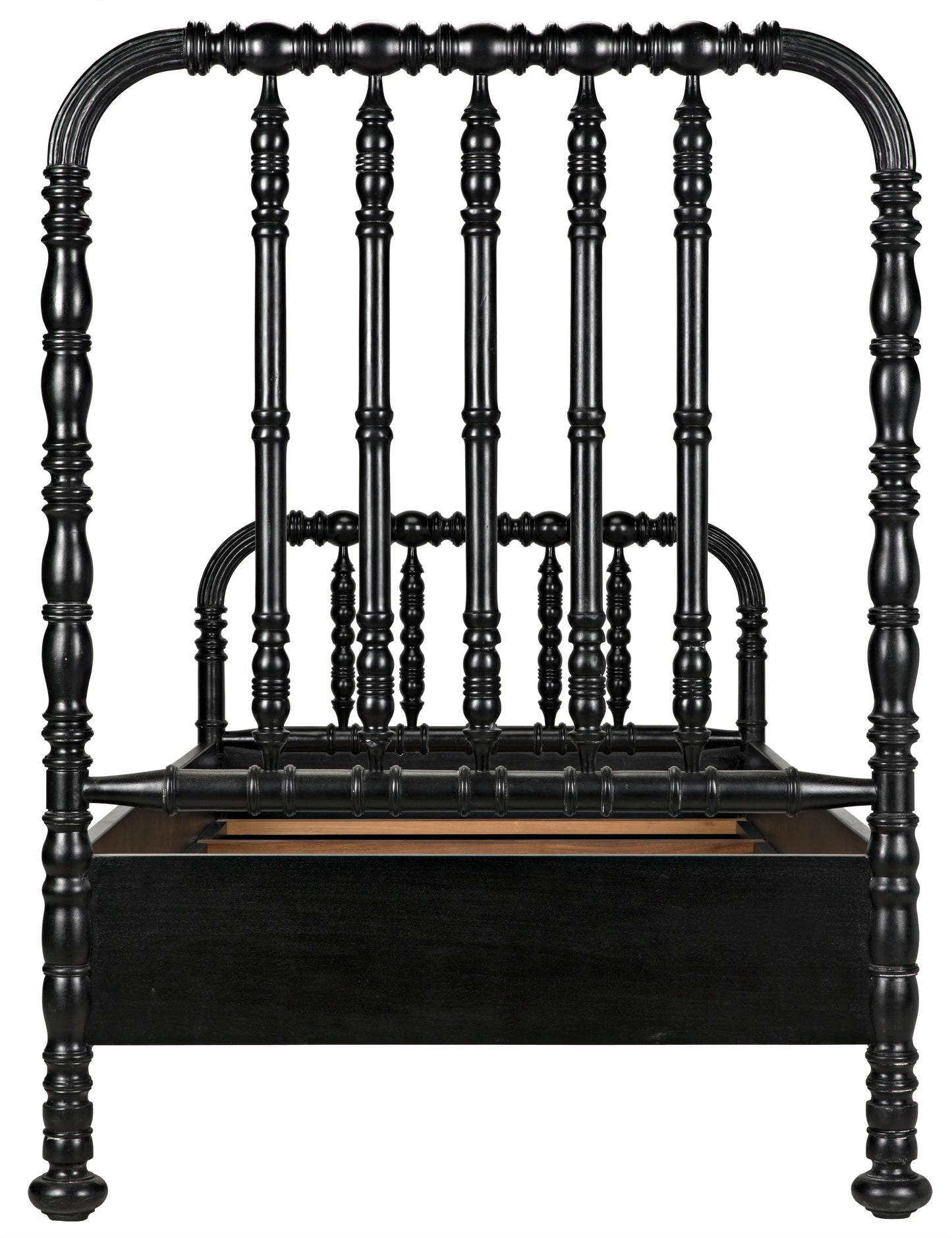 Bachelor bed, twin, hand rubbed black