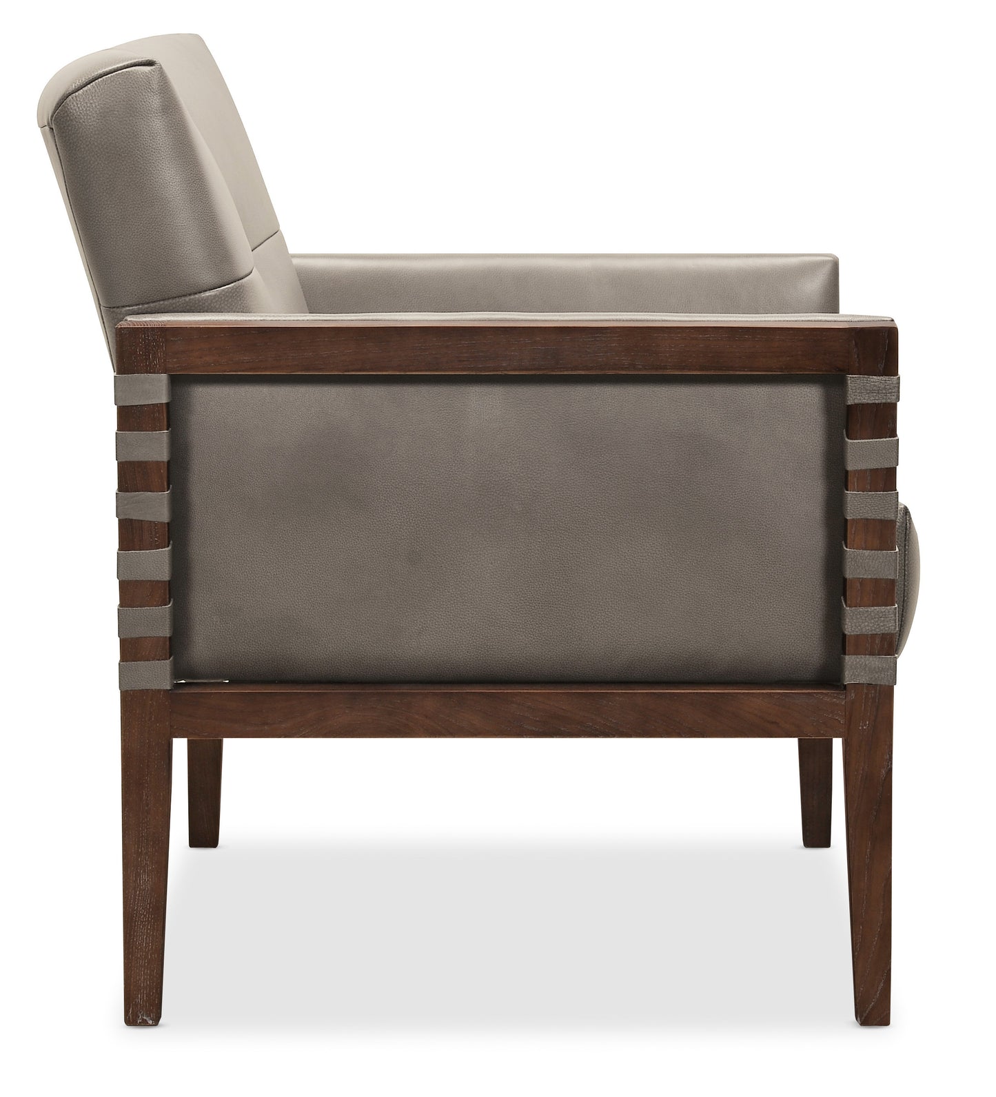 Carverdale leather club chair w/wood frame