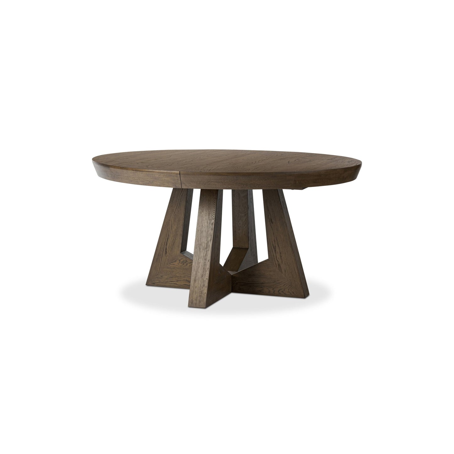 Zelda round extension dining table: fawn oak veneer-fawn oak