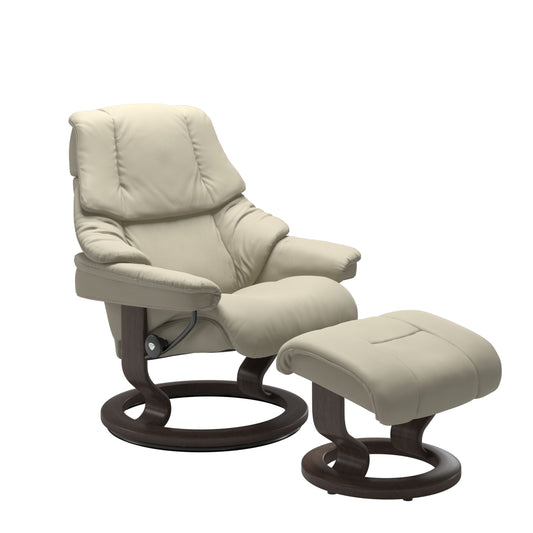 Stressless® reno (m) classic base recliner with ottoman